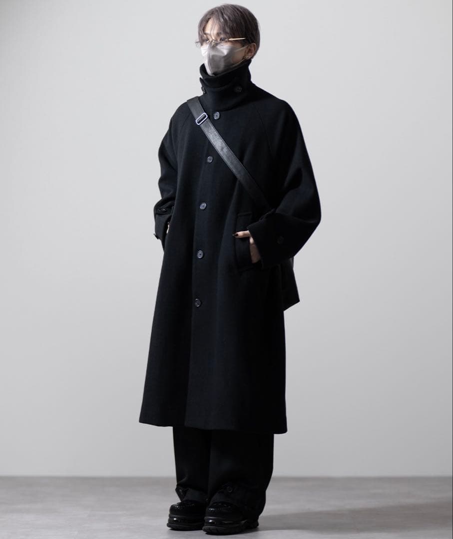 【完売品】CLEL ウールブレンド テックメルトンステンカラーコート XS