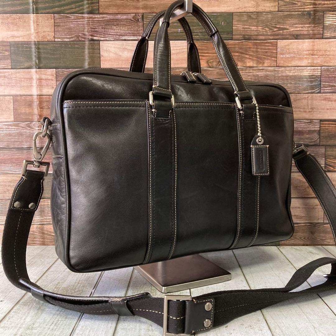 コーチ　COACH　ビジネスバック　2way オールレザー　ブラック　A4可　黒