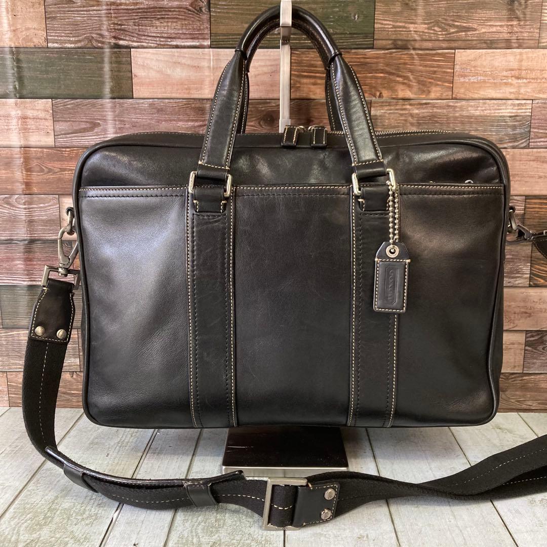 コーチ　COACH　ビジネスバック　2way オールレザー　ブラック　A4可　黒