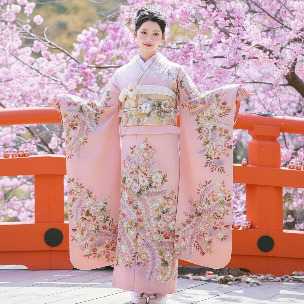 振袖フルセット(8点)・辻ヶ花・辻が花・翠山工房・落款有り・胴裏正絹・高級手縫い