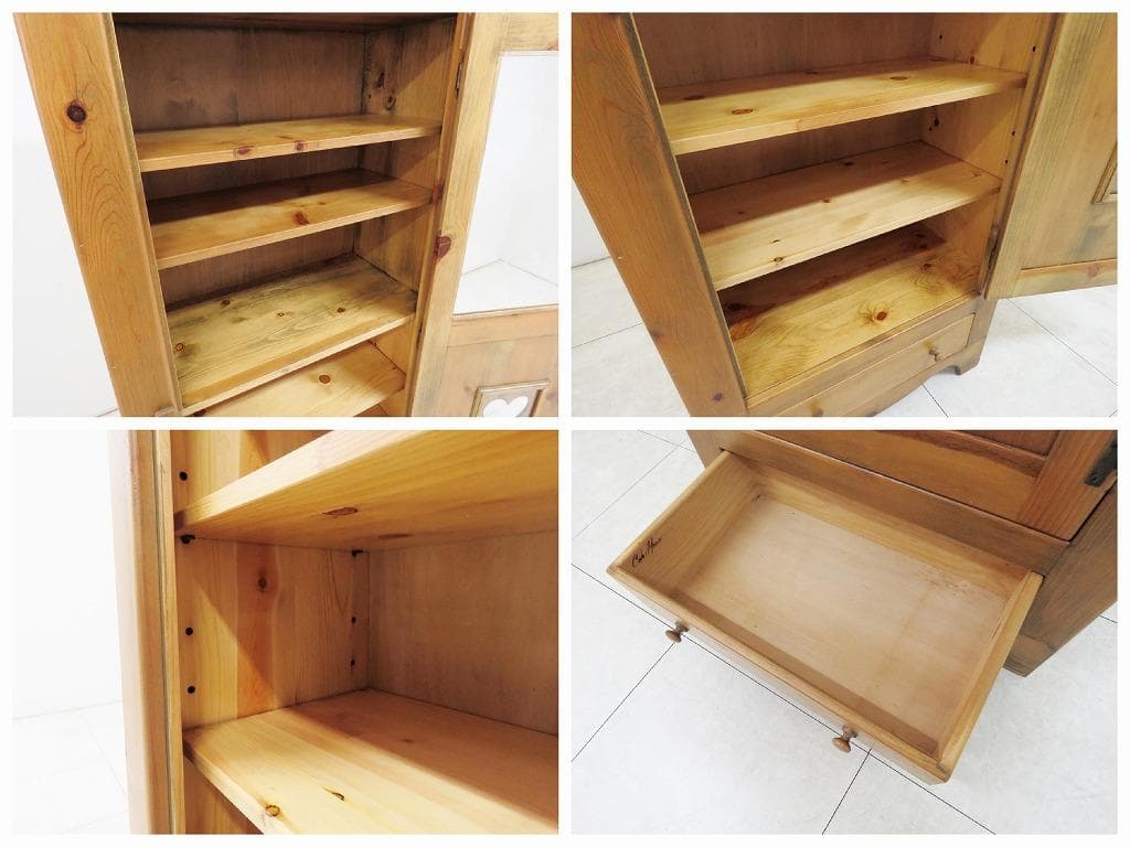 アンファン コーハウス パイン無垢材 ブックキャビネット 本棚 書棚 食器棚