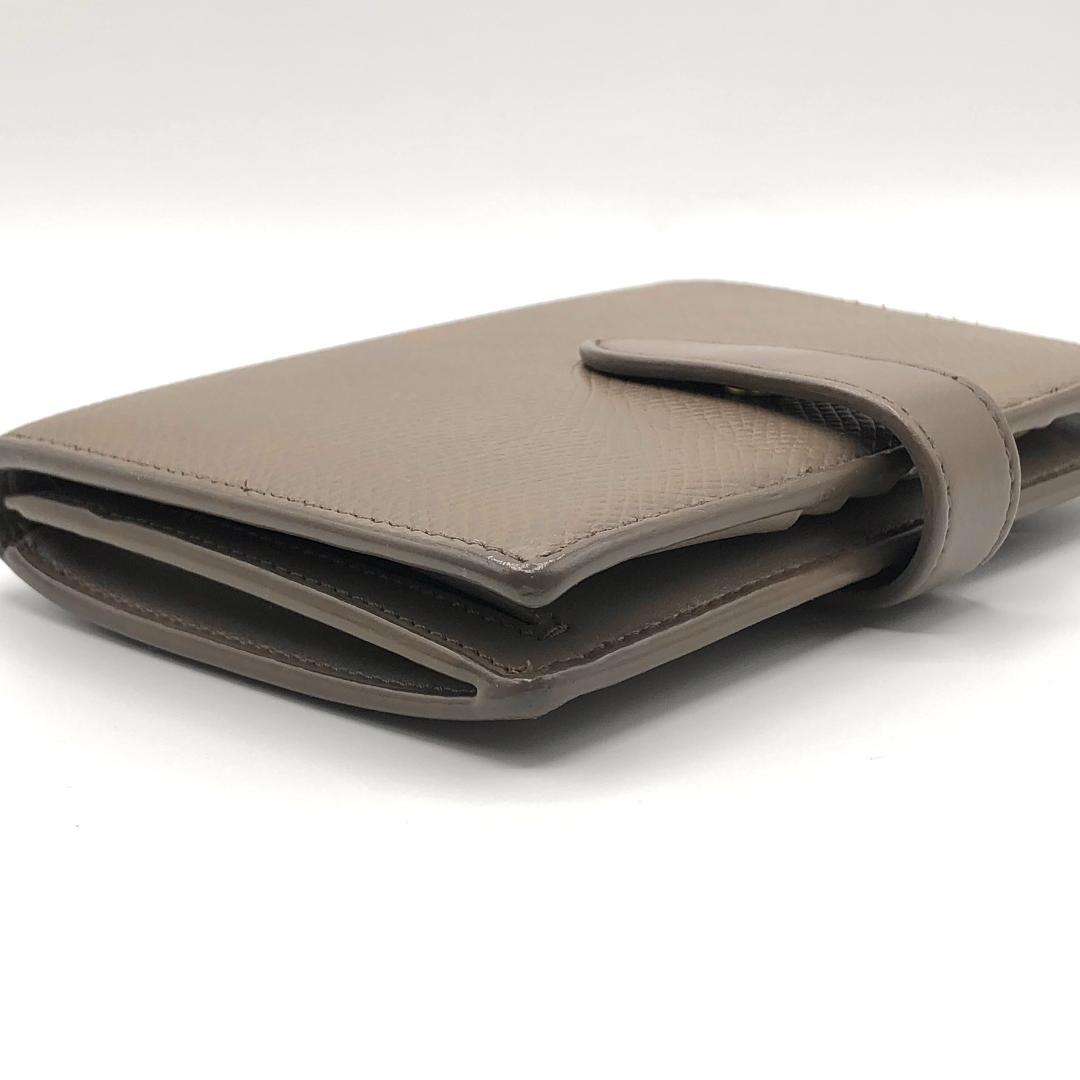 箱付き✨セリーヌ ミディアム ストラップ ウォレット 二つ折り財布 グレージュ