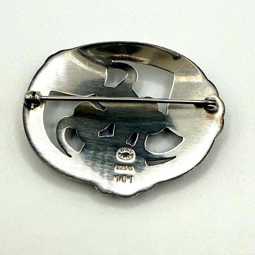 美品★ ジョージジェンセン 101 ブローチ ムーンライトグレープ シルバー