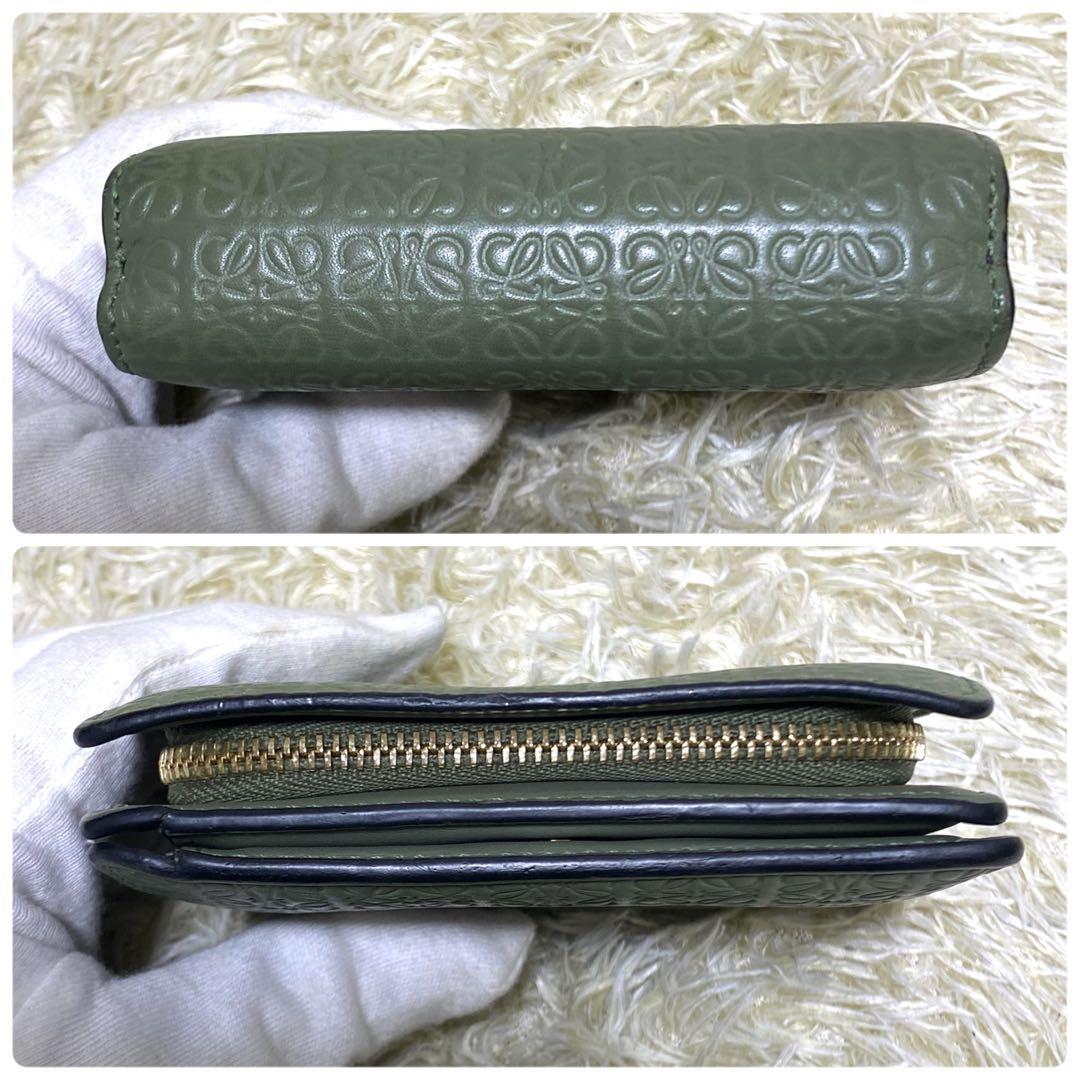 美品✨ LOEWE ロエベ 二つ折り財布 リピートアナグラム ラウンドファスナー