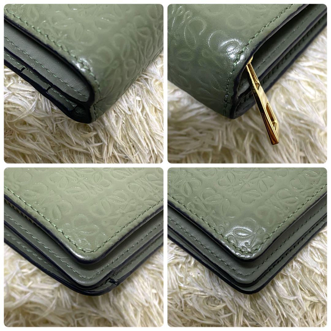 美品✨ LOEWE ロエベ 二つ折り財布 リピートアナグラム ラウンドファスナー