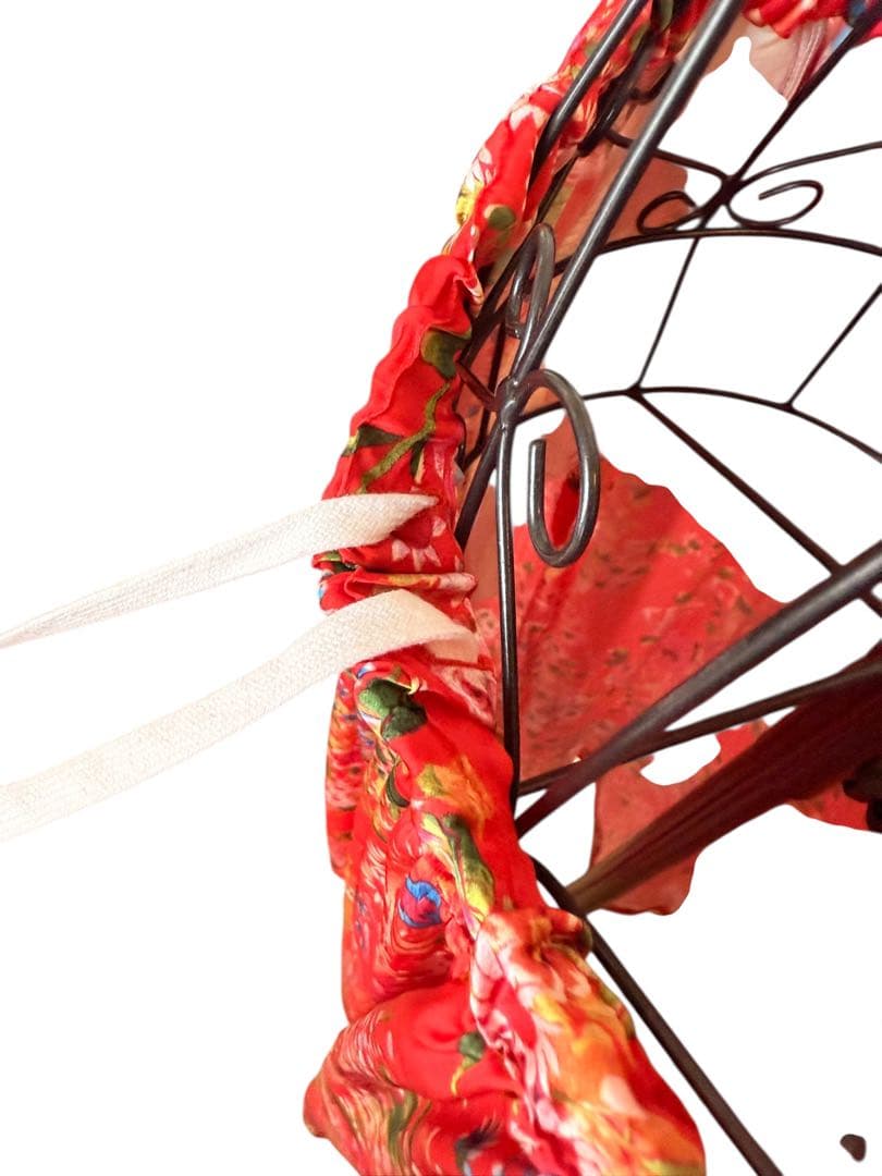 Comme des garçons 花柄 フレアスカート 赤