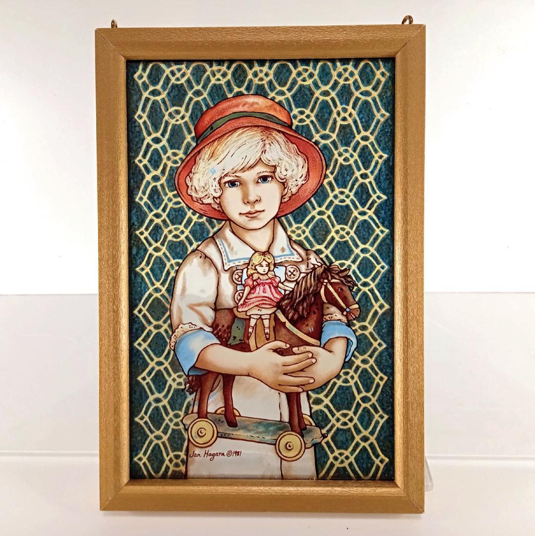 新品ジャン・ハガラ ステンドグラス 少女とお人形 ジョディ グラスマスターズ社