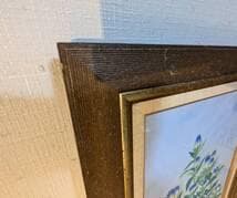 【真作】絵画　日本画6号　竜胆（リンドウ）図　清らかな群青の植物画　W108