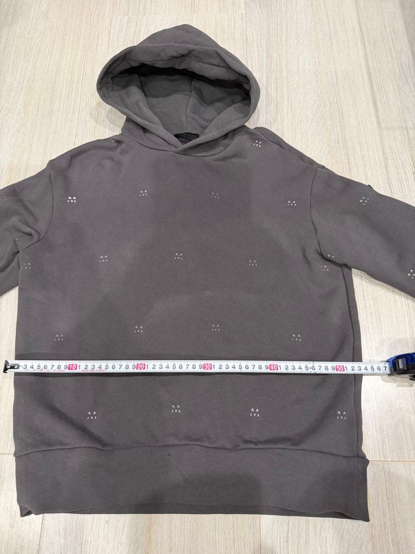 MONCLER モンクレール 総柄ロゴ パーカー S グレー