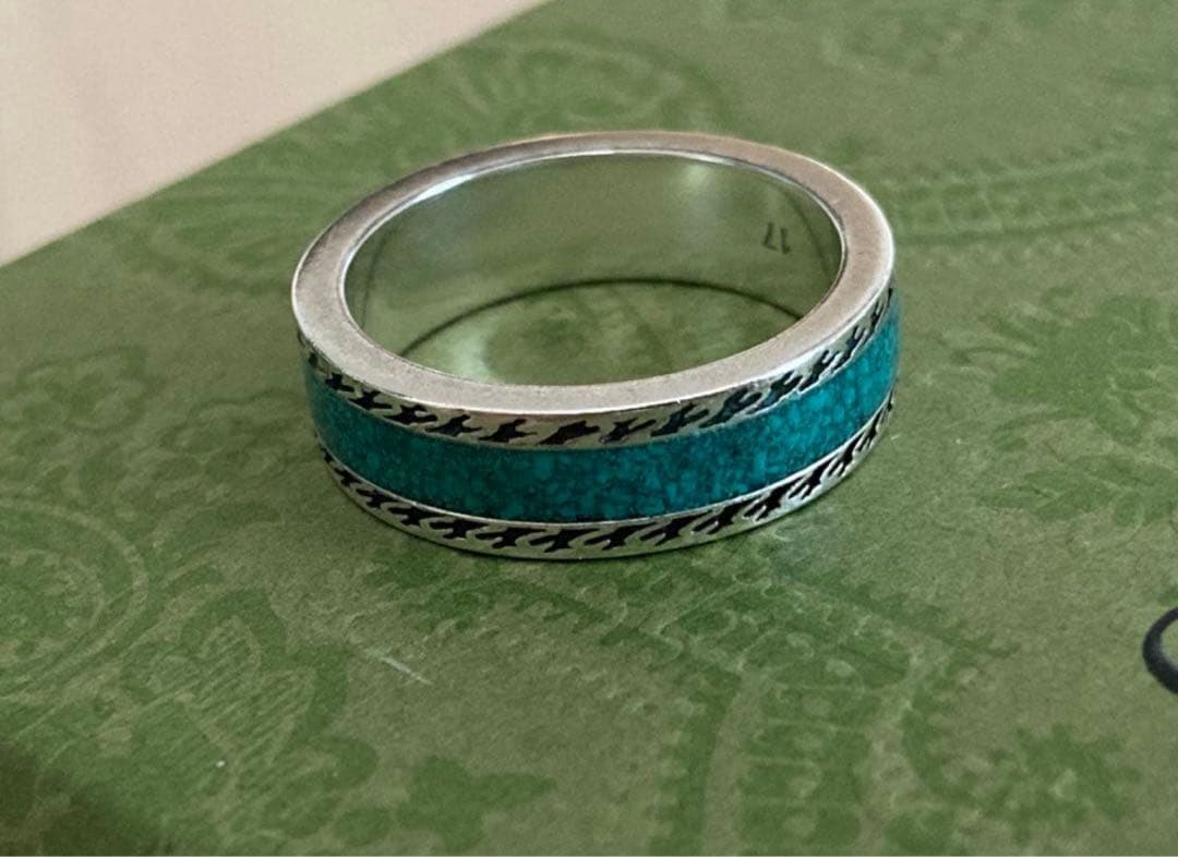 GUCCI ターコイズ　エナメルリング