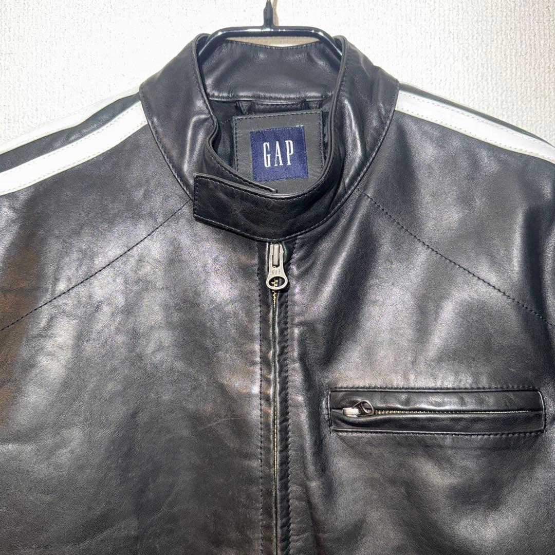 【希少】OLD GAP シングルライダースジャケット 本革 M 美品