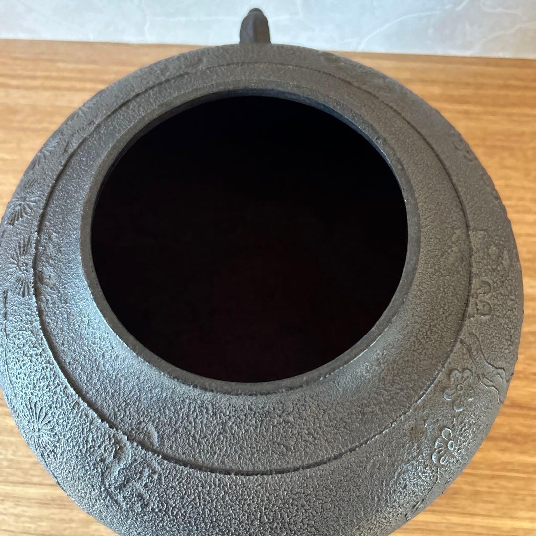 浜松地紋　鶴首釜　釜師　行弘　茶道具