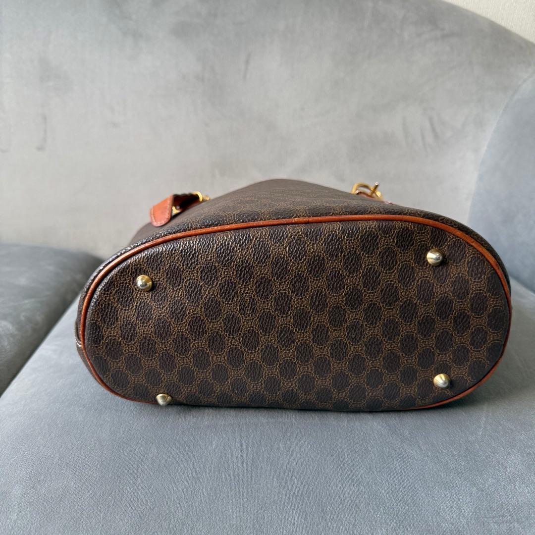 セリーヌ マカダム ハンドバッグ バケツ トートバッグ ブラウン