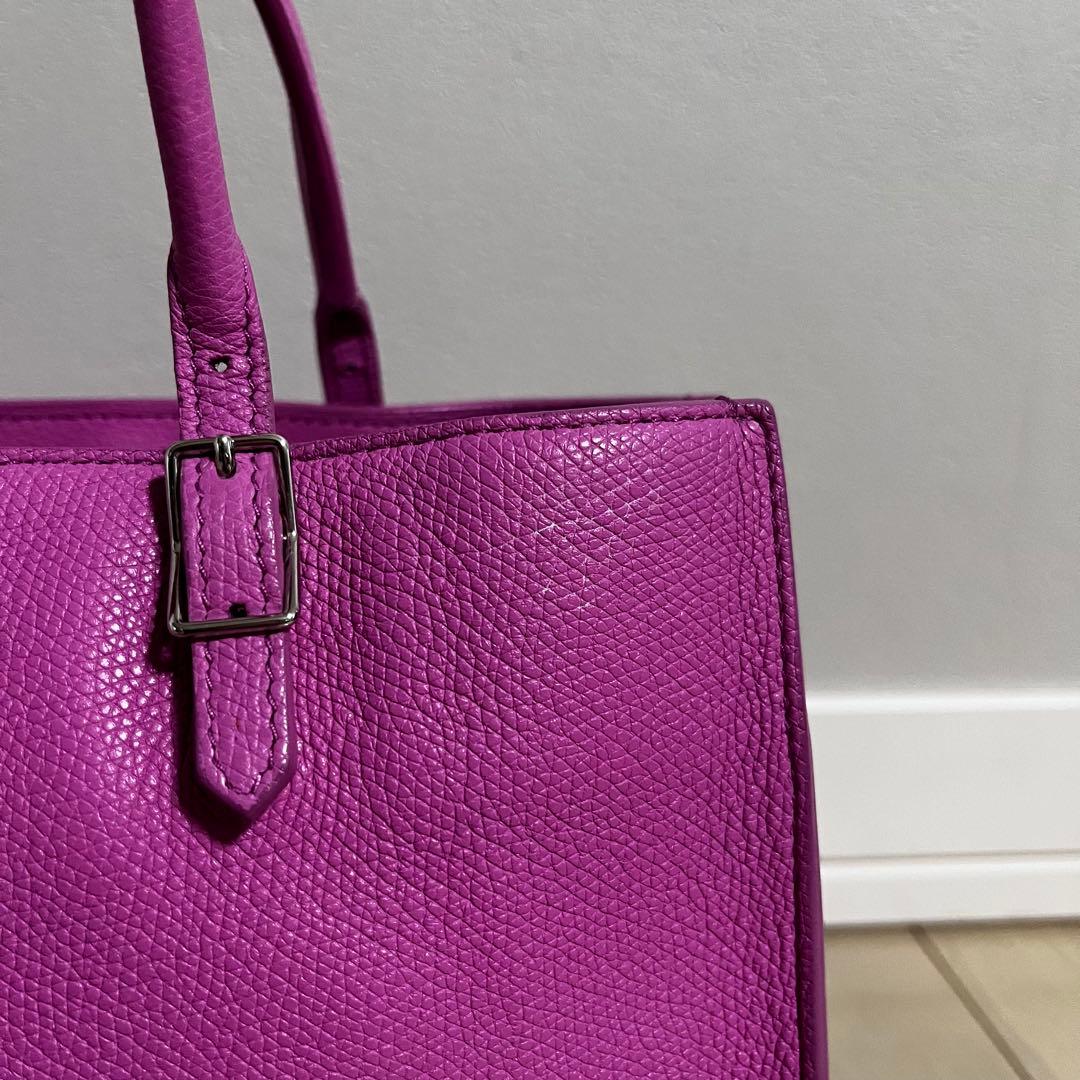 バレンシアガ　ピンク レザー ハンドバッグ ストラップ付き