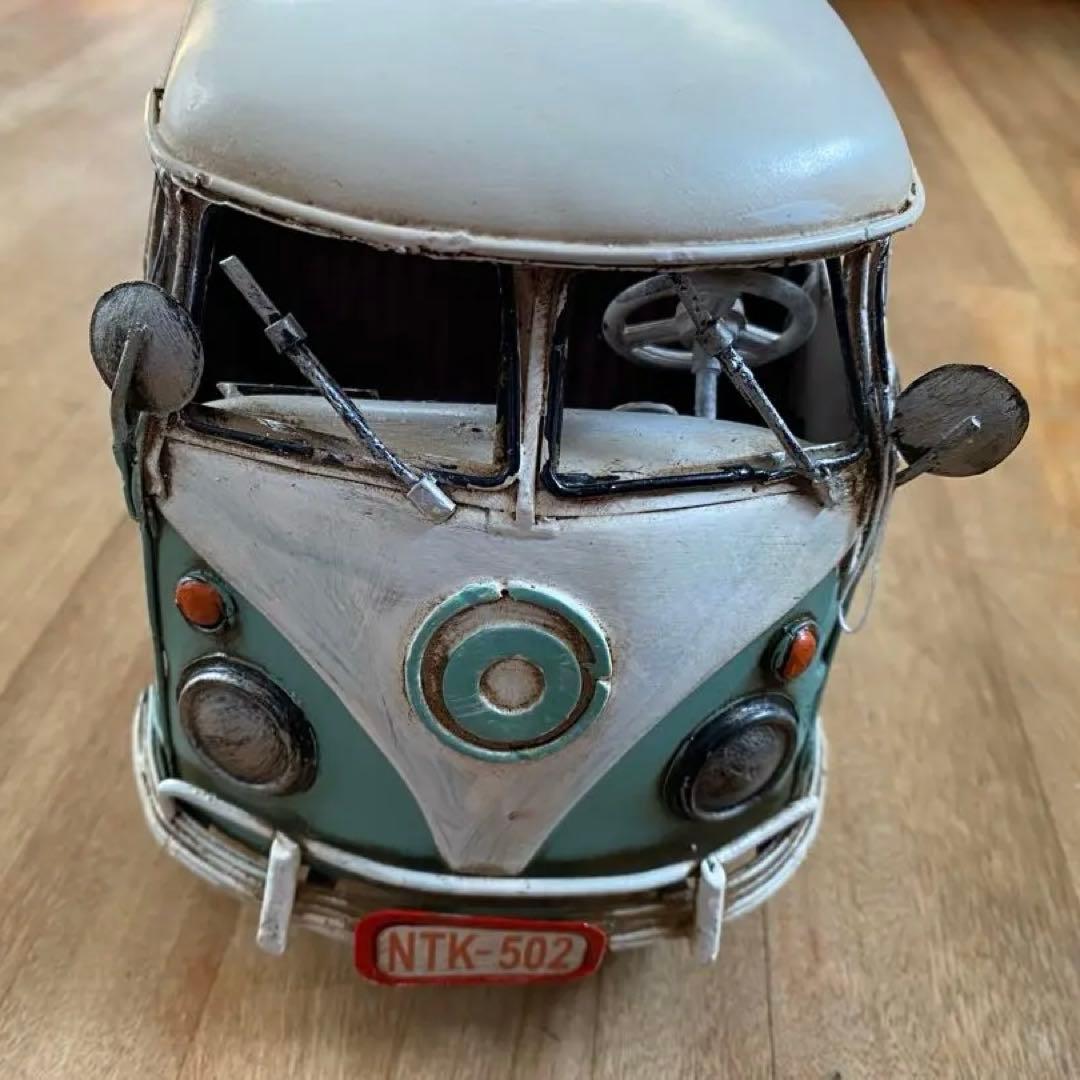 ワーゲンバス風 ブリキ製 ミニカー インテリア雑貨　①