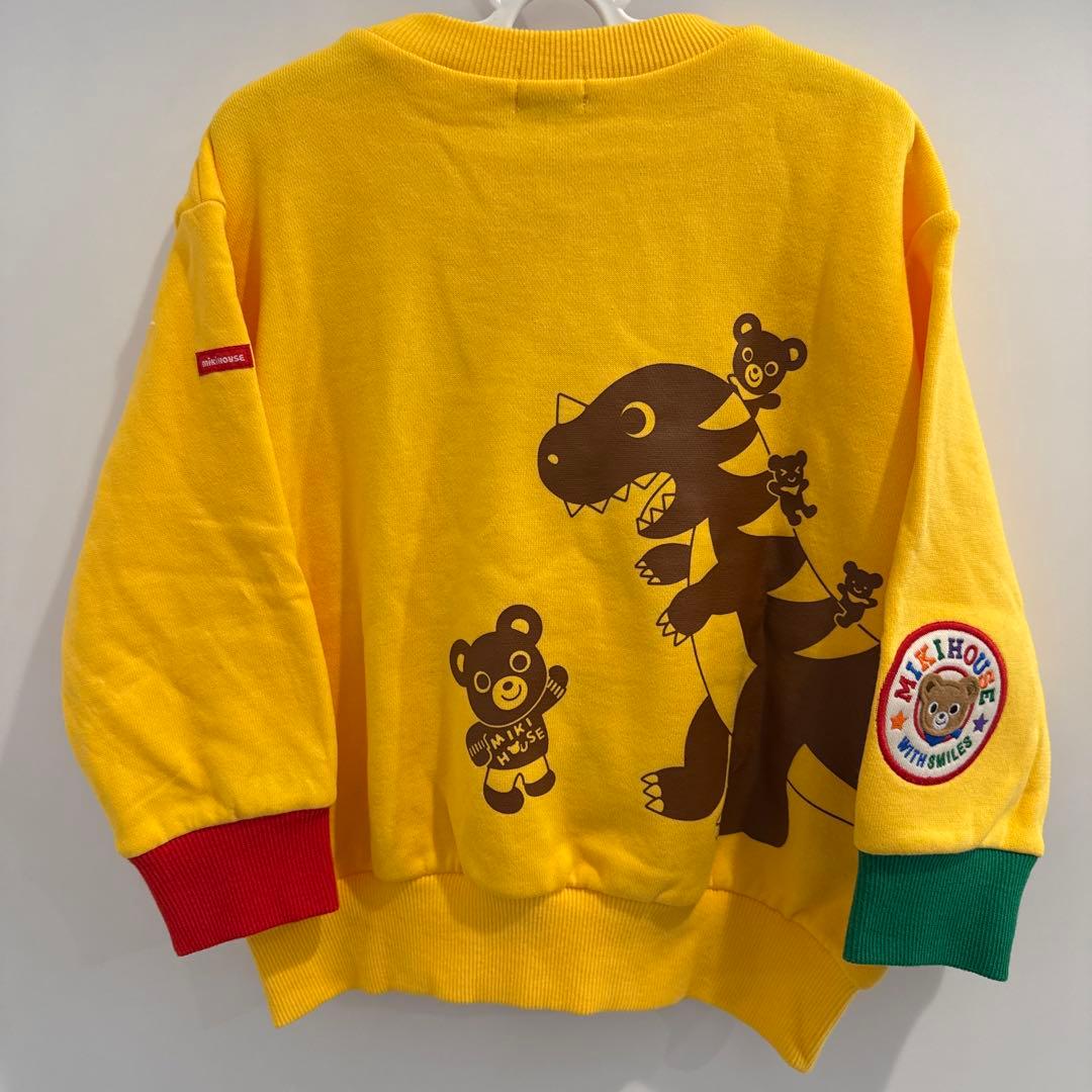 【美品】ミキハウス　トレーナー　恐竜　100 イエロー黄　子供　プッチー