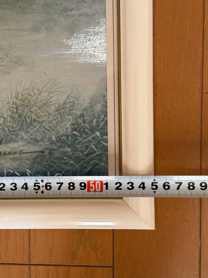 ルアーン・マニング　馬の絵画 白フレーム付き