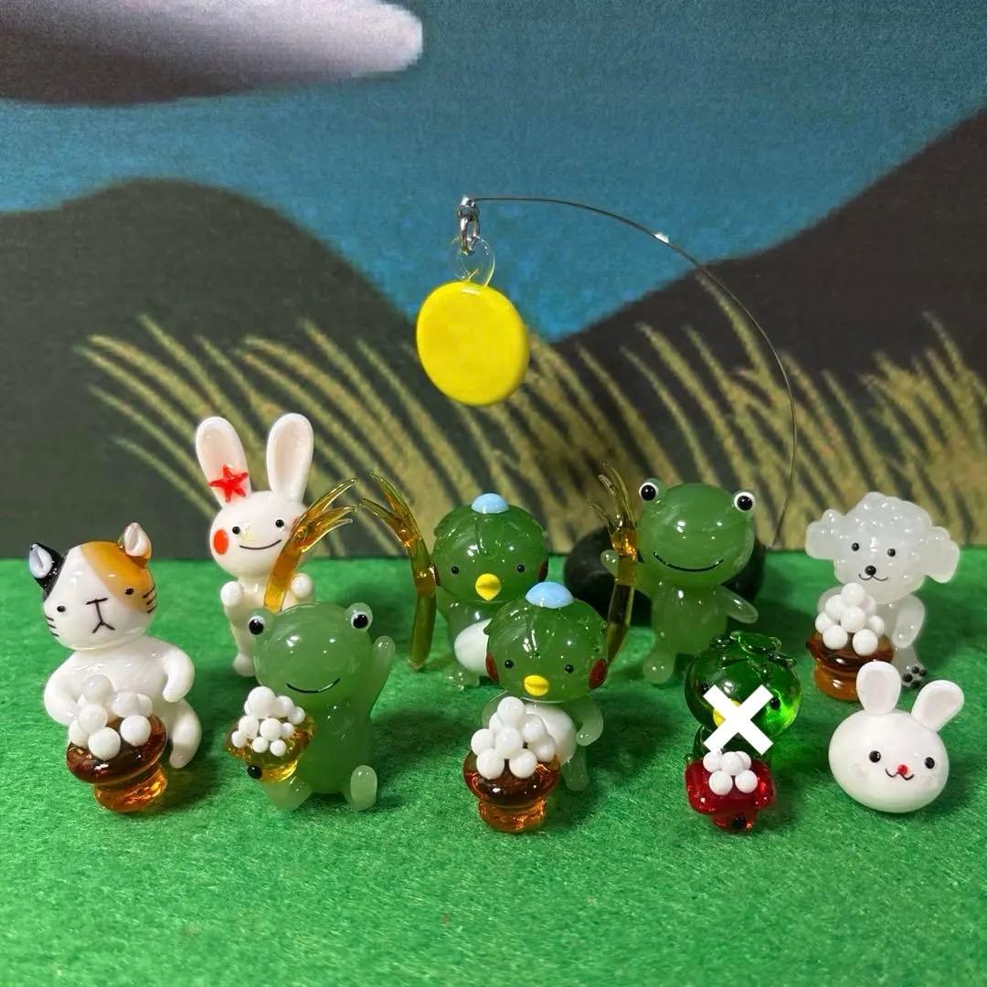 お月見　ガラス細工　ミニチュア