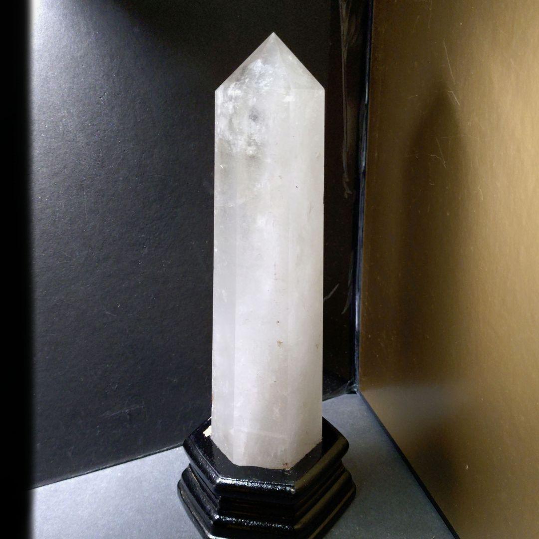 ヒマラヤ水晶　六角柱　タワー　専用台座付き！　天然石　パワーストーン