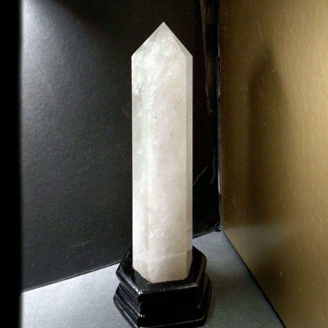 ヒマラヤ水晶　六角柱　タワー　専用台座付き！　天然石　パワーストーン