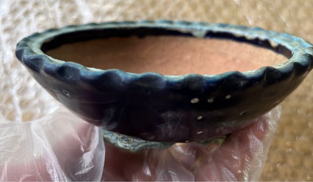 林沐雨　小品　盆栽鉢　レトロ　　(A7)