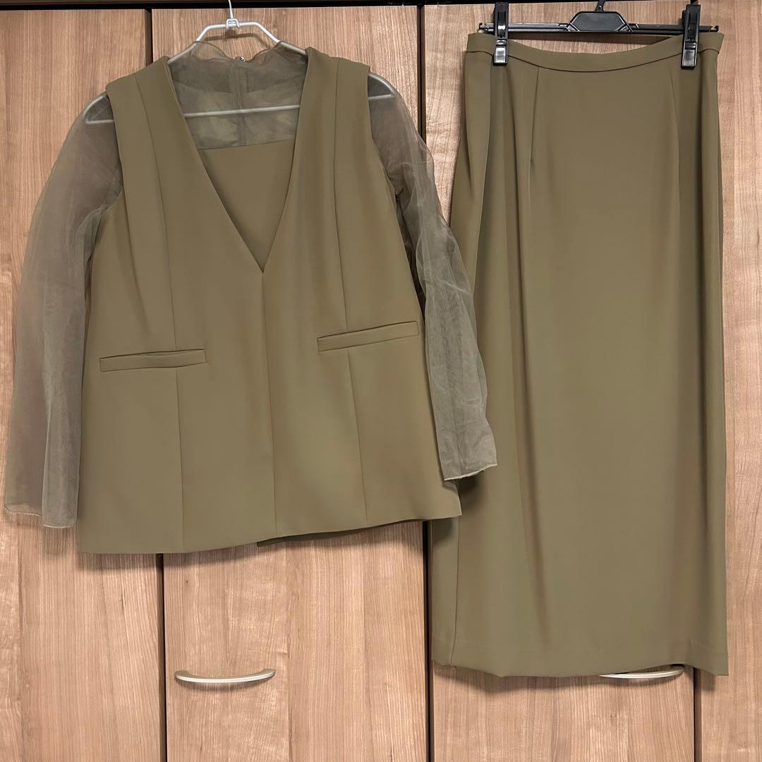 GIRL チュールレイヤードトップス&タイトスカート