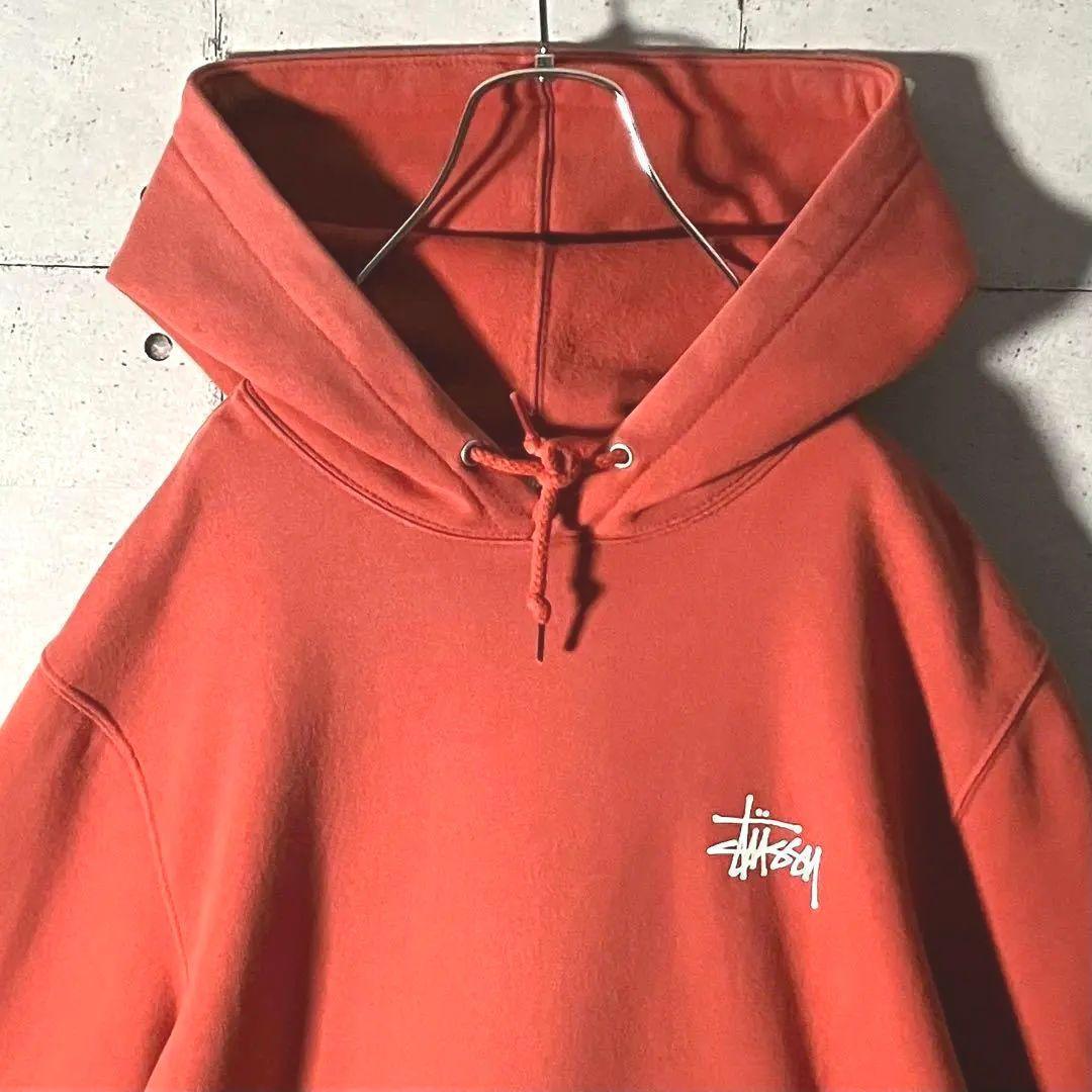 【ステューシー】ショーンフォント スウェットパーカー オレンジ M（実寸L）