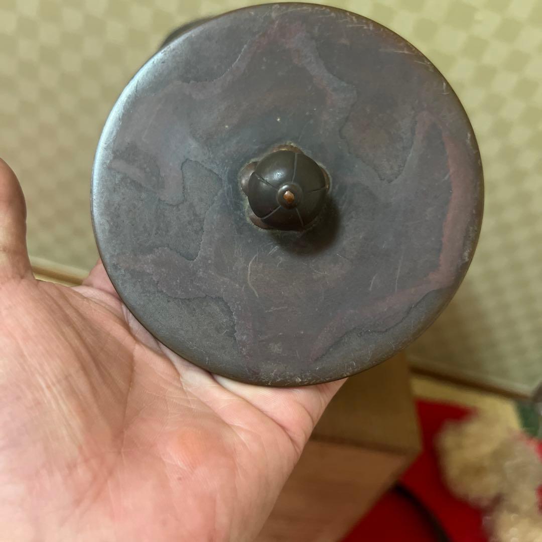 人間国宝 釜師 角谷一圭作 松地紋 筒釜 供箱　茶道具 保証品