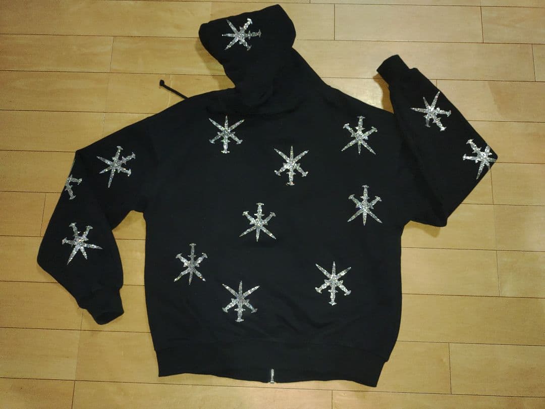 Unknown London ジップパーカー　黒