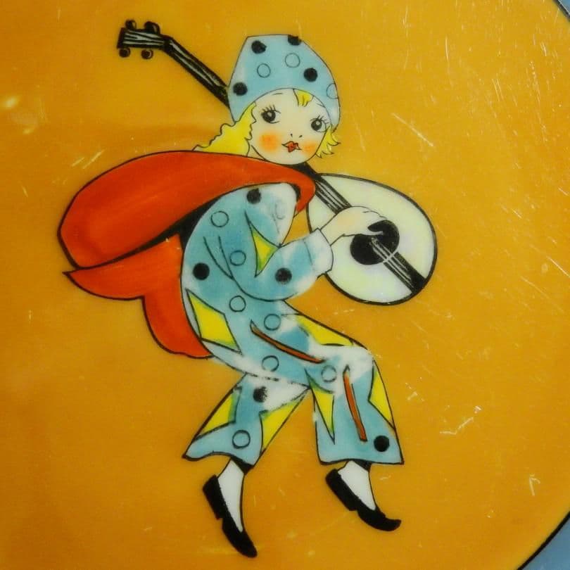 希少 オールドノリタケ アールデコ ピエレッタ デコレディ プレートNo.493