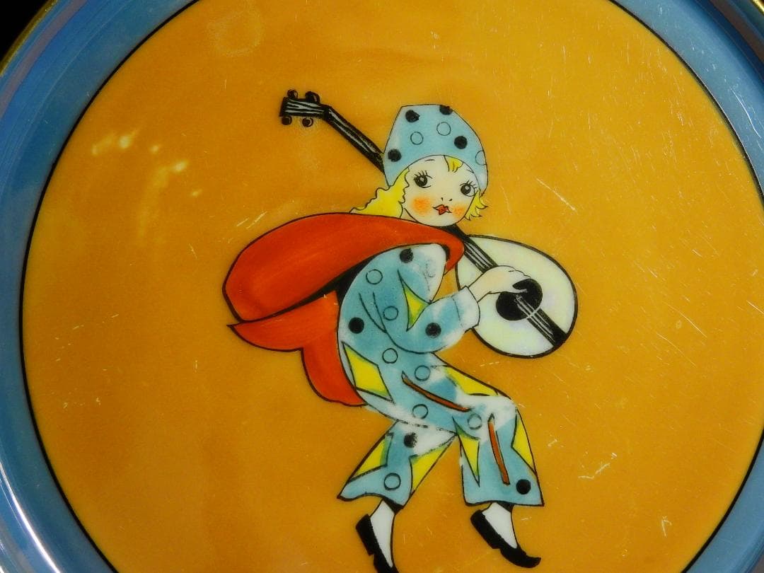 希少 オールドノリタケ アールデコ ピエレッタ デコレディ プレートNo.493