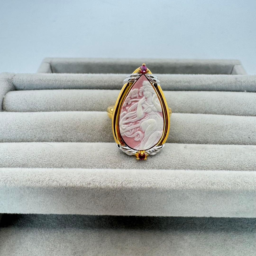 【ケース付き】Mucha ミュシャ カメオ　宝飾リングコレクション　13号　3点