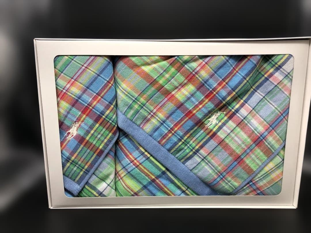 未使用品 ラルフ・ローレン チェック柄タオルセット　大判　フェイスタオル