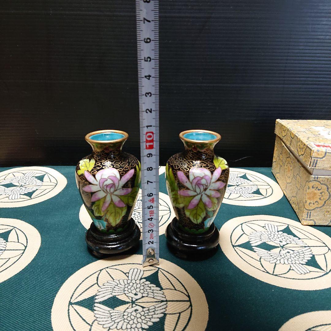 七宝花瓶、銅七宝焼時代物