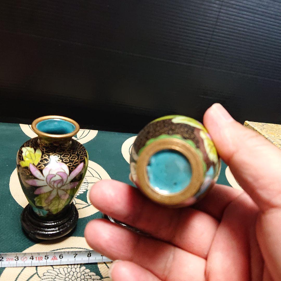 七宝花瓶、銅七宝焼時代物