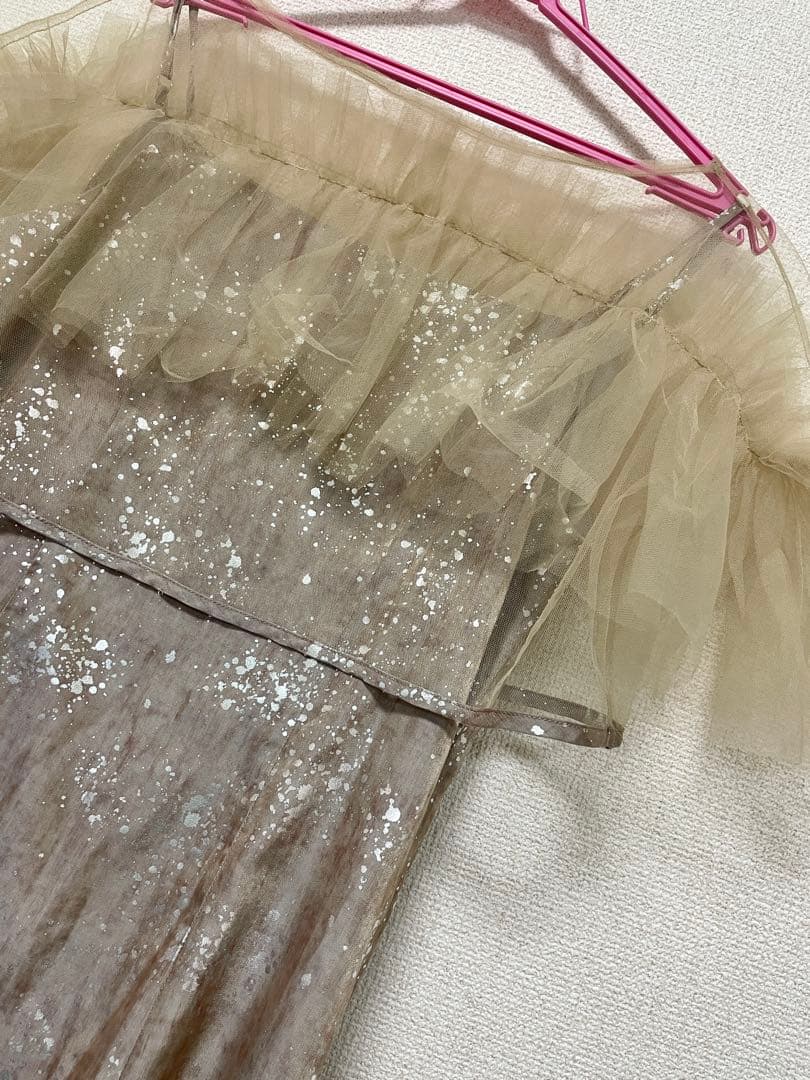 【LEJA】チュールフリルボレロペイントマーメイドドレス［mini.］