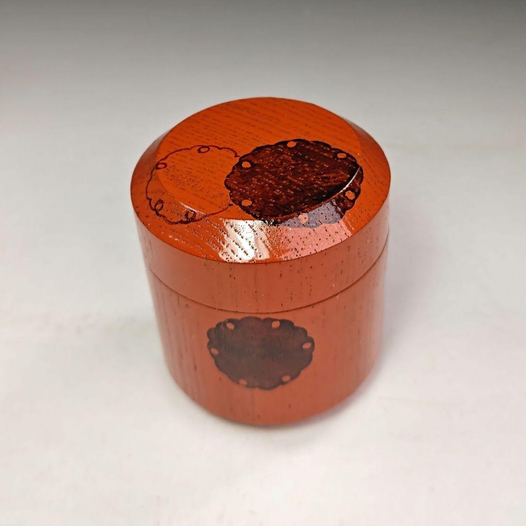 イ616 棗『小崎清人作』『朱塗　内金　棗　共箱　』茶入　茶器　茶道具