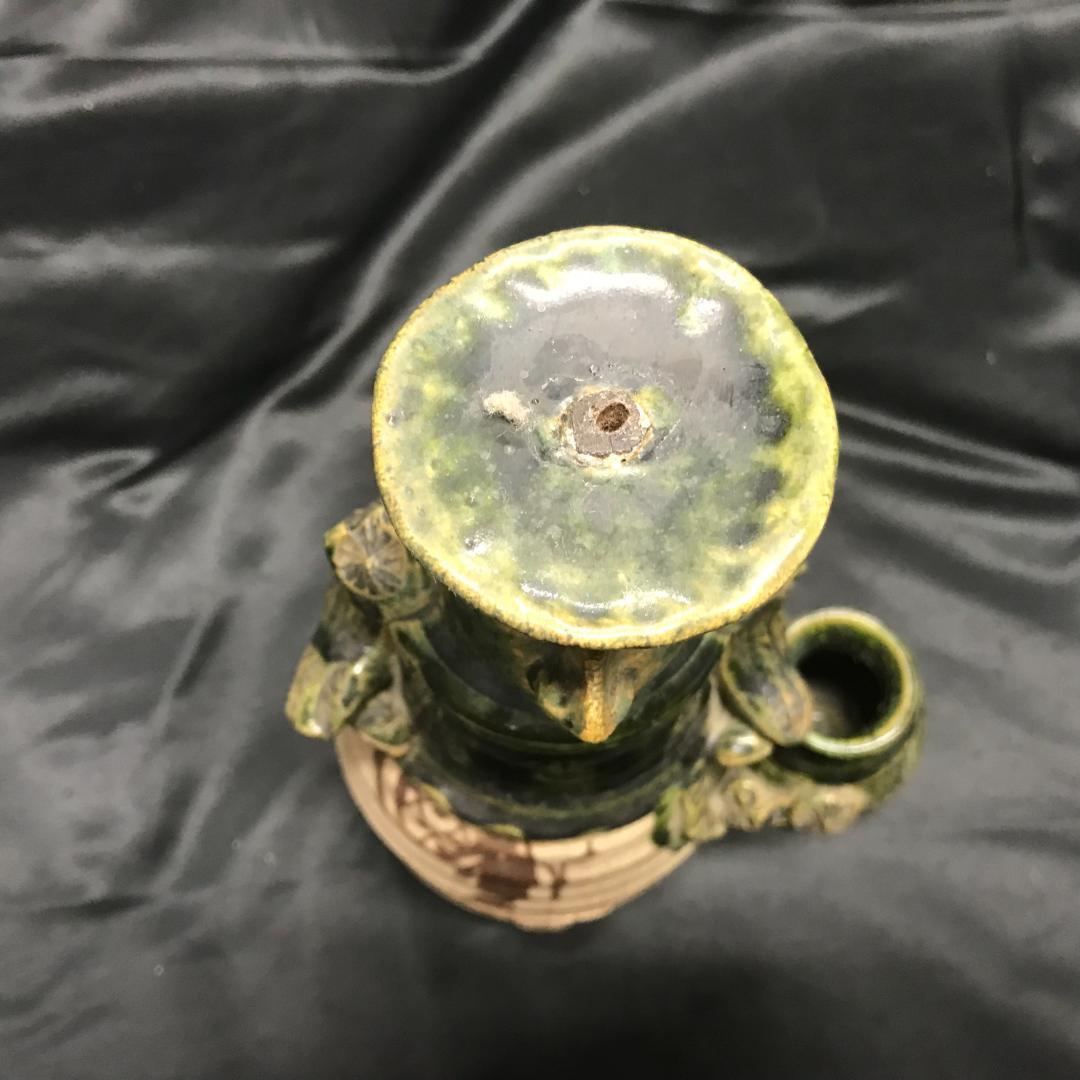 北大路魯山人 織部 南蛮人燭台 蝋燭立て