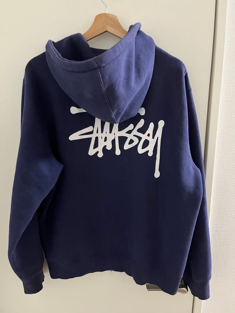 Stussy ネイビー ジップパーカー Mサイズ