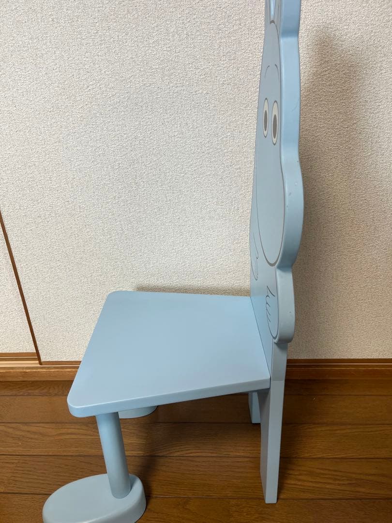 【希少品】ムーミン 木製 子供用チェア 水色