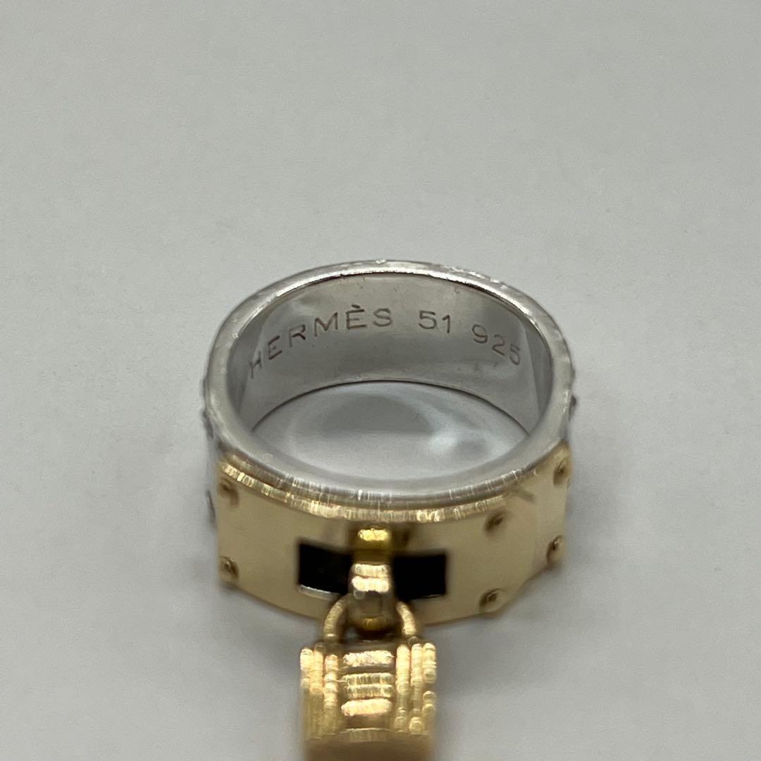 エルメス HERMES ケリー リング 表記サイズ51 SV YG コンビ