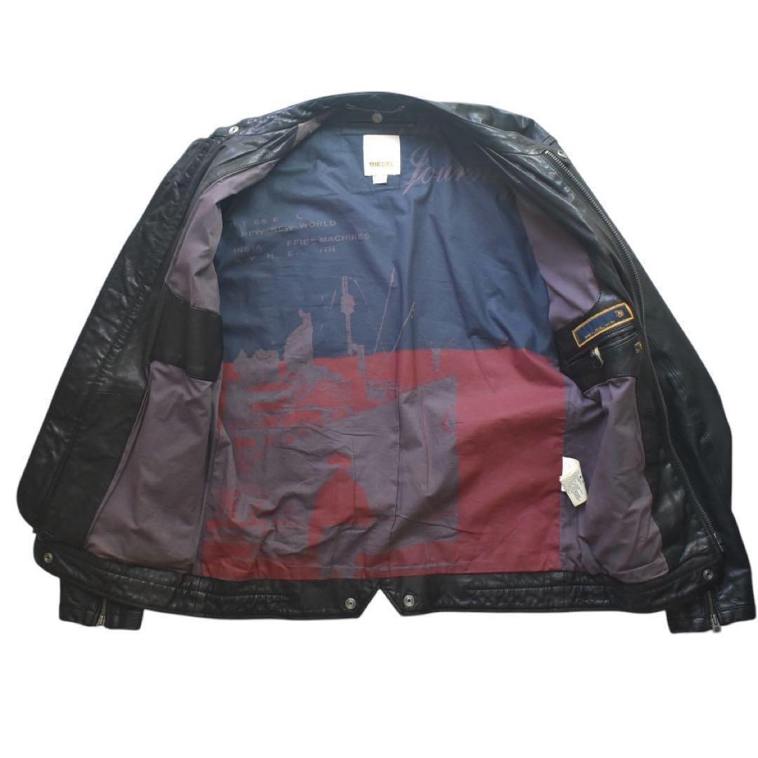 B*i様 archive 00s DIESEL シープレザーライダース 裏地総柄