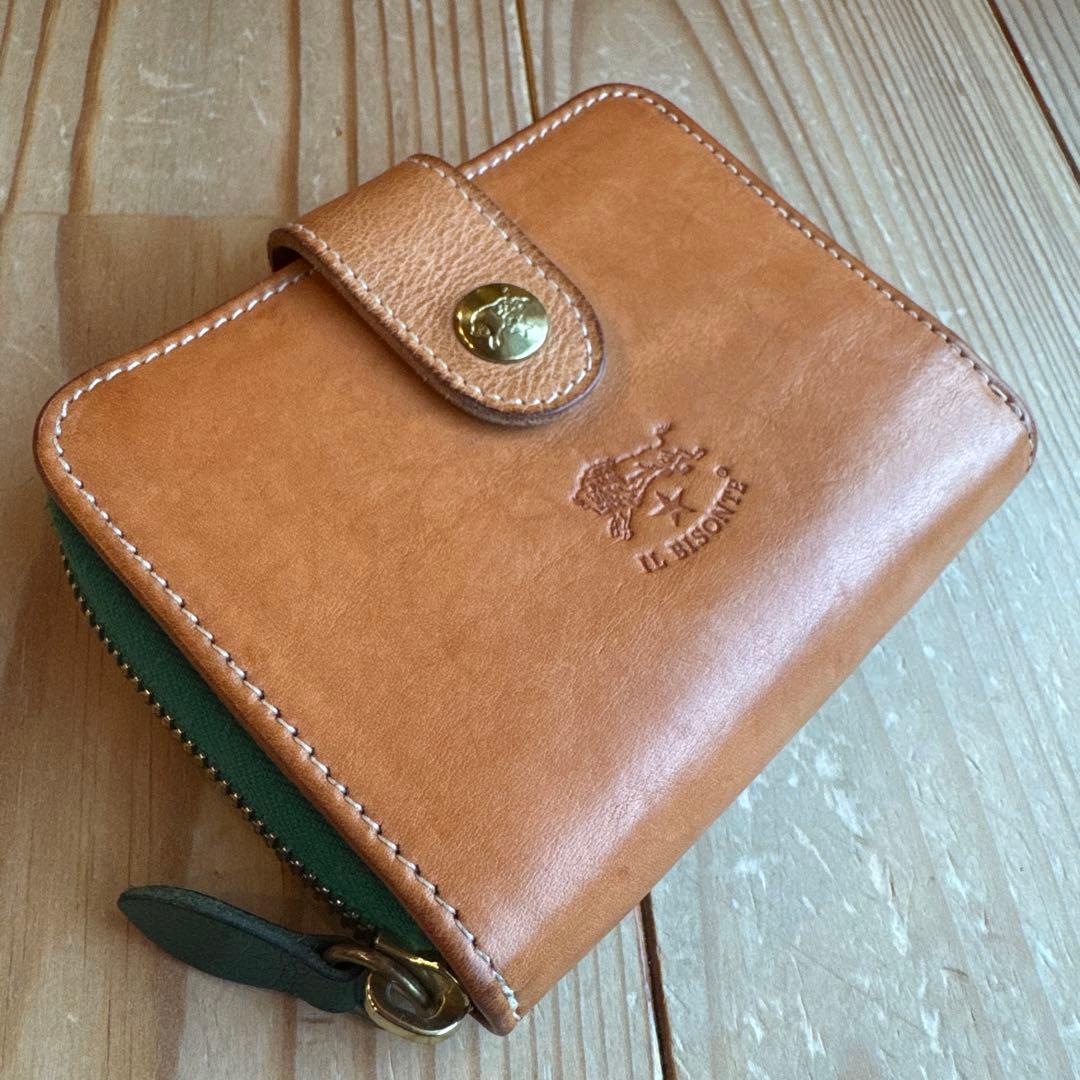 【レア＆美品】IL BISONTE 二つ折り財布 ヌメ ナチュラル 日本限定☆