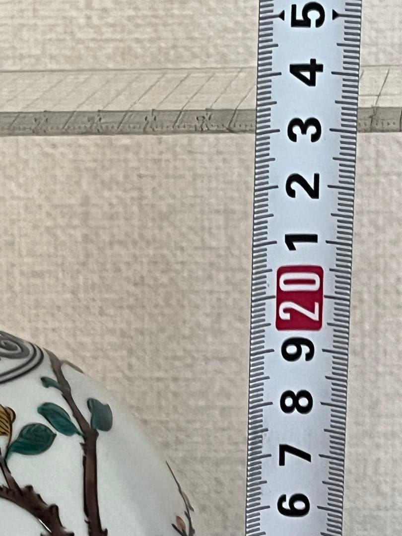 九谷の名工 三ツ井為吉作　 色絵 舟二人物図 花生　K322