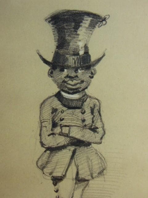 クロード・モネ、シルクハットをかぶる黒人のページボーイ