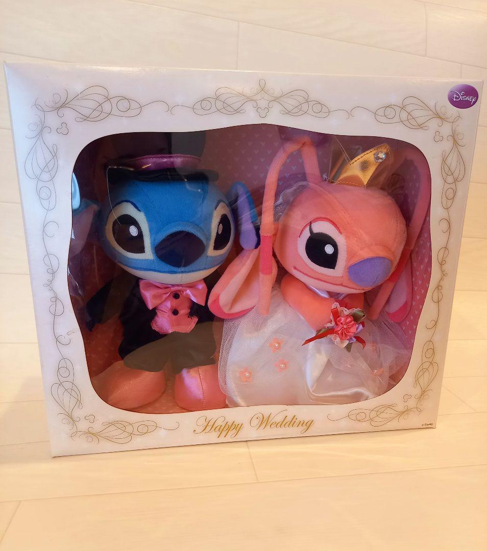 希少　スティッチ　エンジェル　ブライダルぬいぐるみ　M　ディズニー　ウエディング