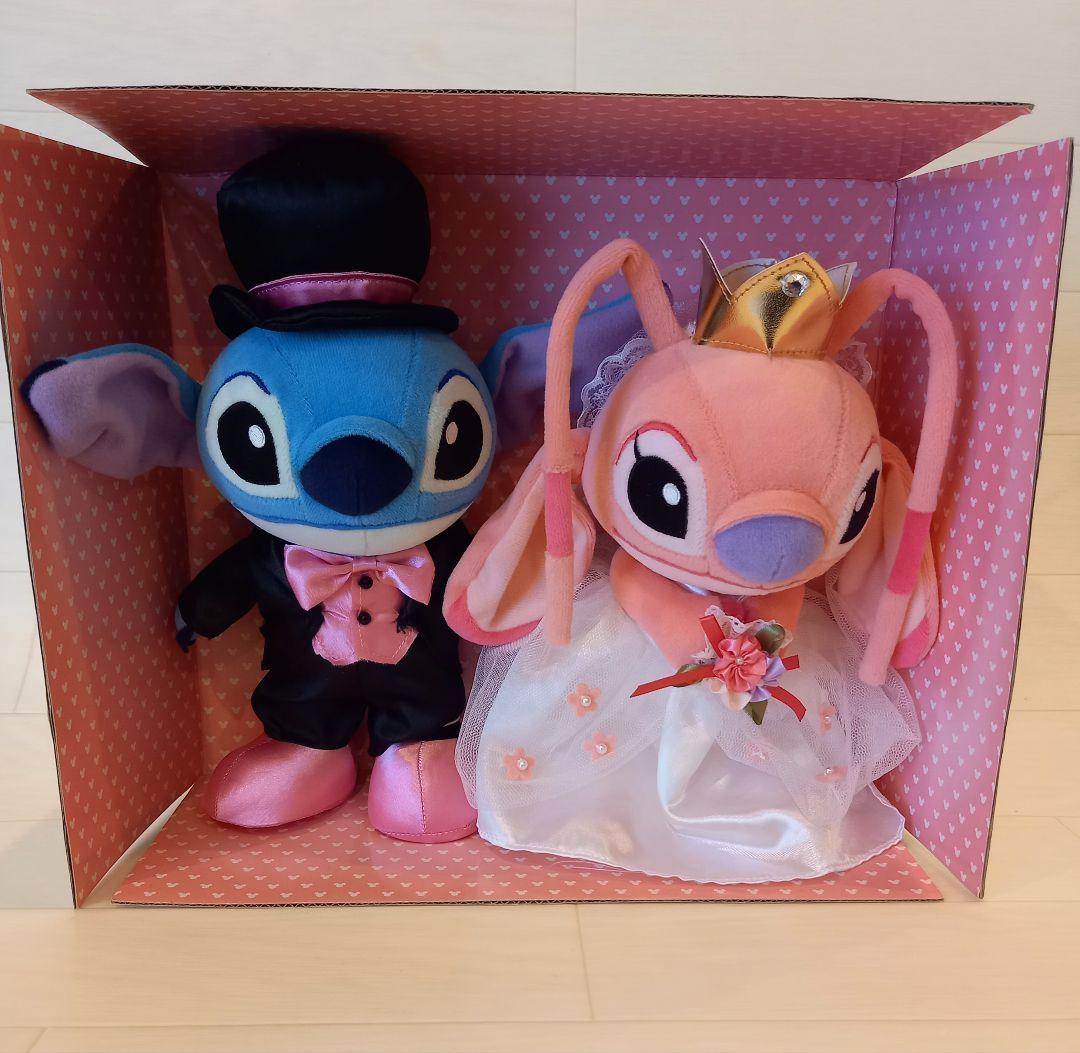 希少　スティッチ　エンジェル　ブライダルぬいぐるみ　M　ディズニー　ウエディング