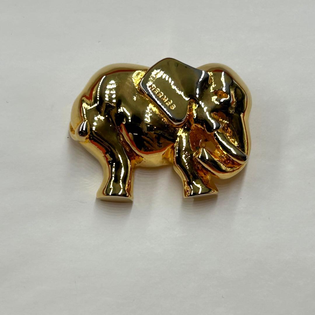 doghorsetiger様✨エルメス✨エレファント ブローチ ゴールド