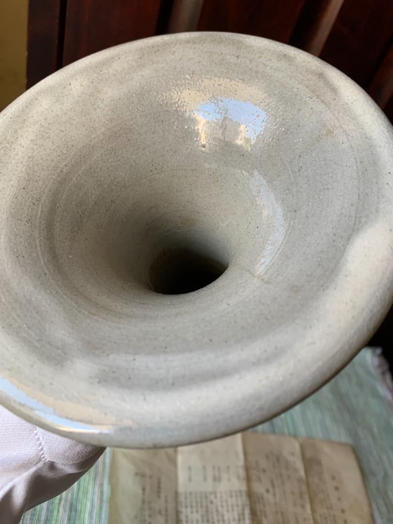 萩「薄瑞花入」萩焼瑞峰窯　日本工芸会正会員　大野孝晴/作　花瓶　置物　栞　共箱付