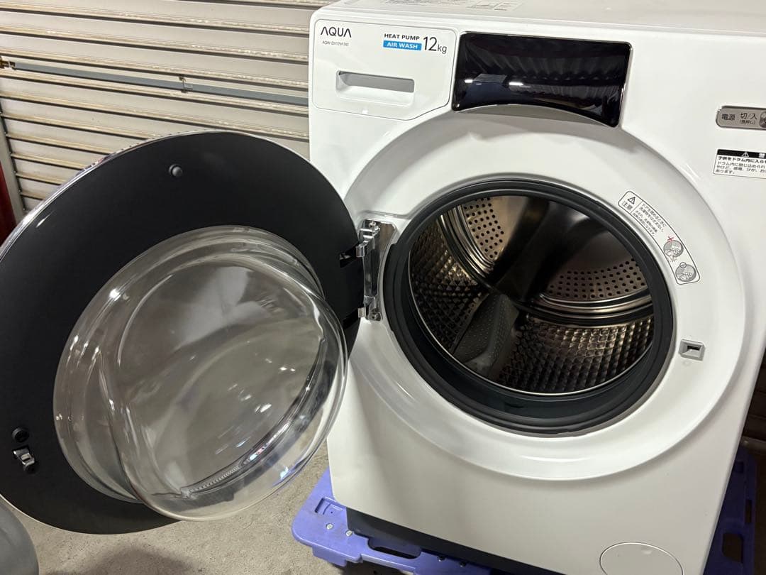 ☆GJ23山口県下松市 ドラム式洗濯乾燥機 アクア AQW-DX12M　20年製